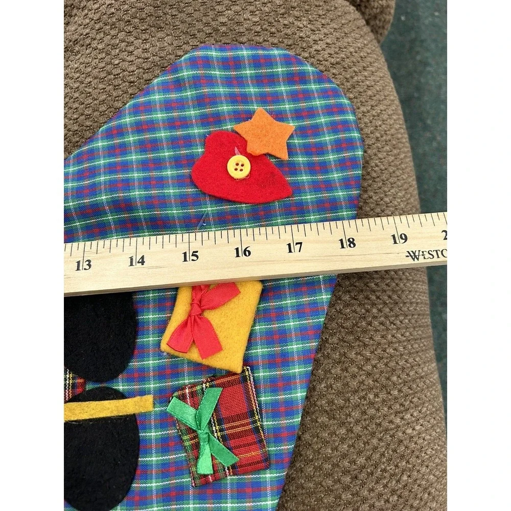 Christmas Holiday Stockings teddy bears Blue Red‎ Applique Felt Decor 3D